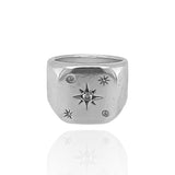 Atlas Signet Ring - North Star & Diamonds