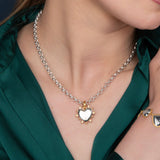 Valentina - Florentine Heart Locket - Silver - on Silver Handmade Chain