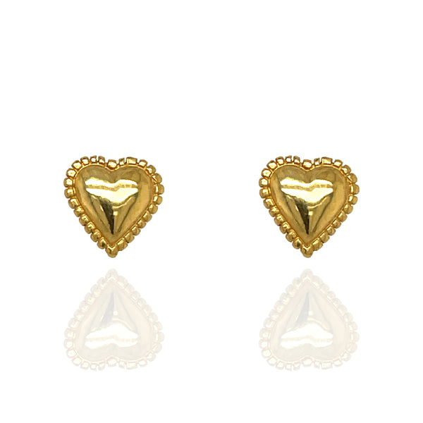 Zoe Heart Stud Earrings - Gold