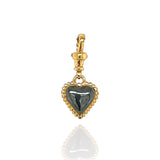 Zoe Heart Charm - Black & Gold