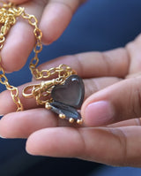 Valentina - Florentine Heart Locket - Black & Gold