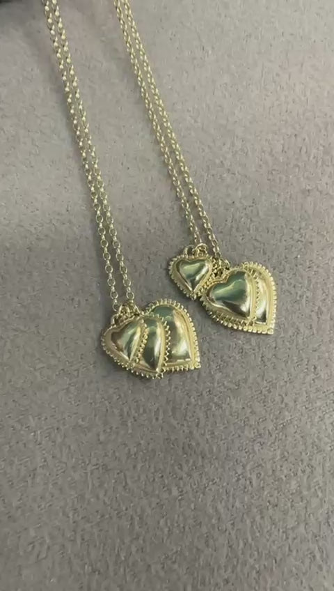 Heart Cluster Pendant - Solid Gold