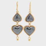 Reverie Heart Earring Drops - Silver & Gold Vermeil