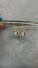 Octavie Earrings - 18ct Solid Gold & Black Silver -Topaz & Diamonds - Simonetta's Jewels Reimagined
