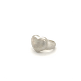 Harmony Sculptural Heart Signet Ring - Silver