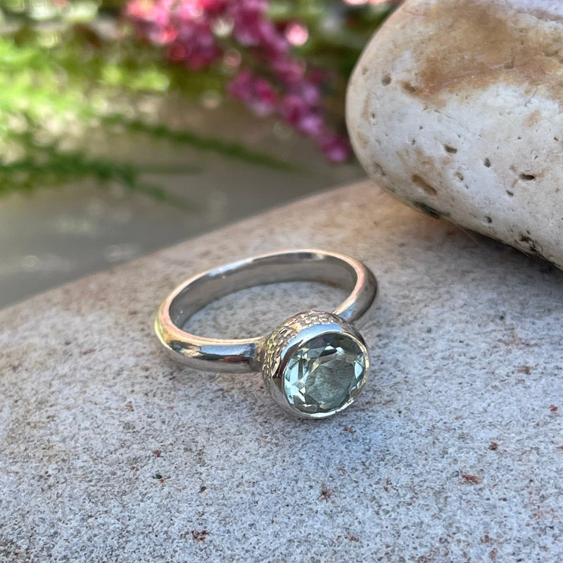 Behrianna Cocktail Ring - 7.5 mm - Green Amethyst - Silver