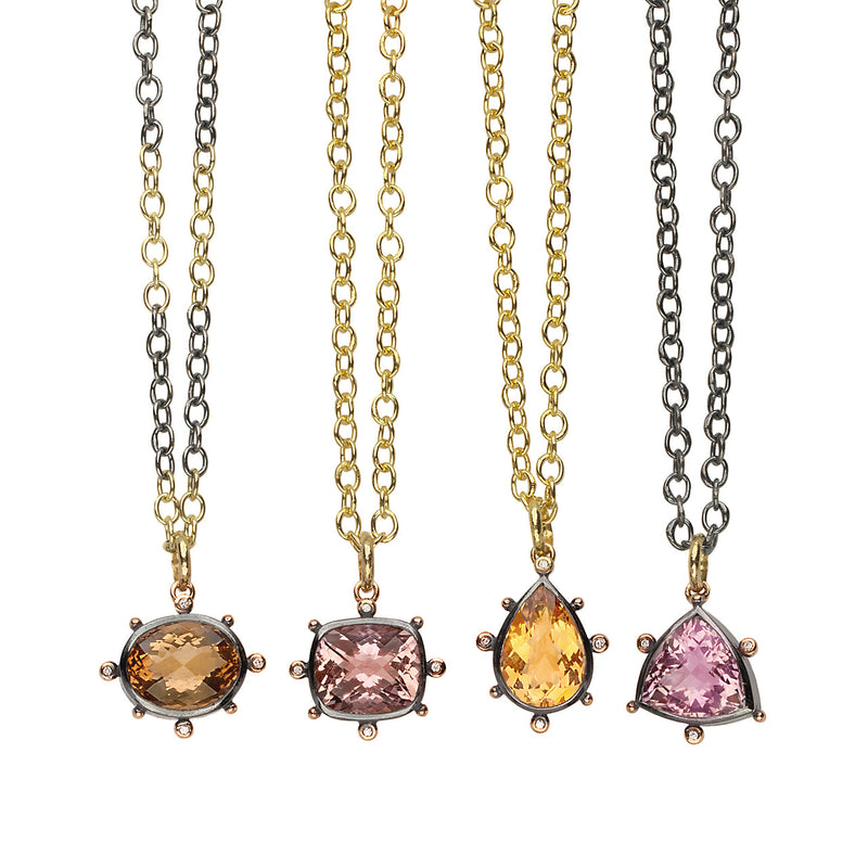 Clarice Pendant - Citrine & Diamonds - Simonetta's Jewels Reimagined