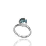 Behrianna Cocktail Ring - 7.5 mm - Blue Topaz - Silver