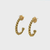 Litsa Beaded Hoop Earrings - Gold