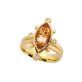 Phoebe Ring - Morganite & Diamonds -  Solid Gold - Simonetta's Jewels Reimagined