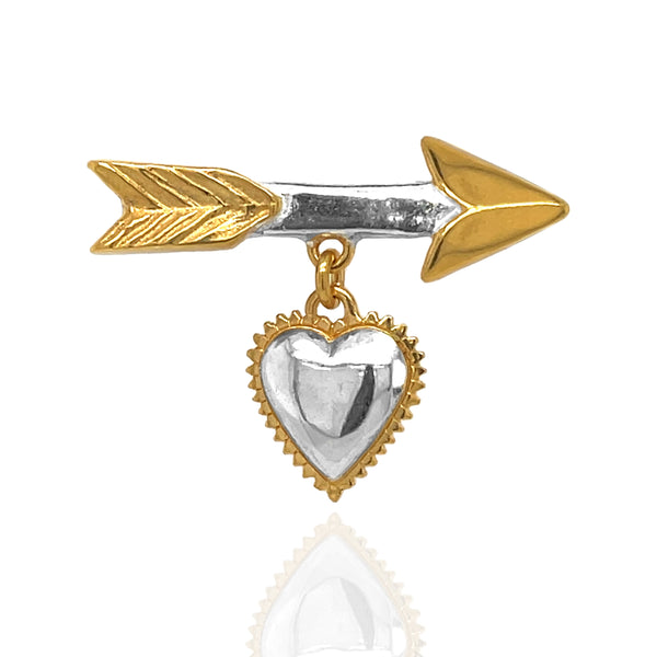 Cupid's Arrow & Lulu Heart Brooch