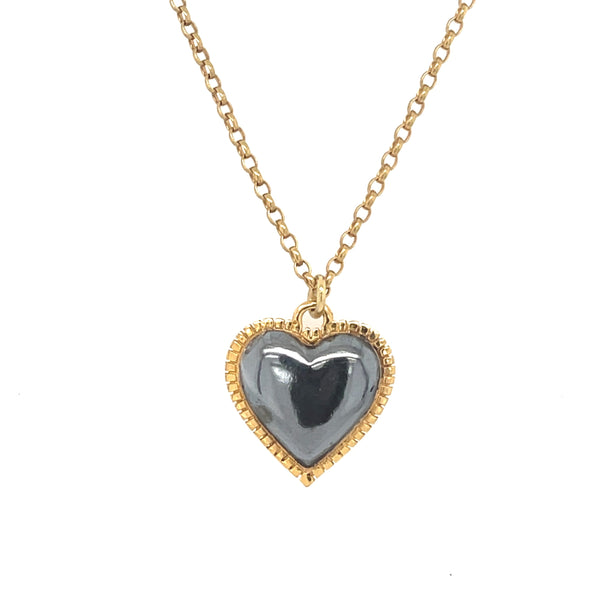 Aura Heart Pendant - Black & Gold