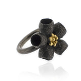 Ophelia Gumnut Flower Ring - Black Gold