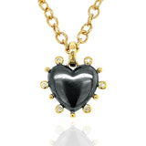 Valentina - Florentine Heart Locket - Black & Gold