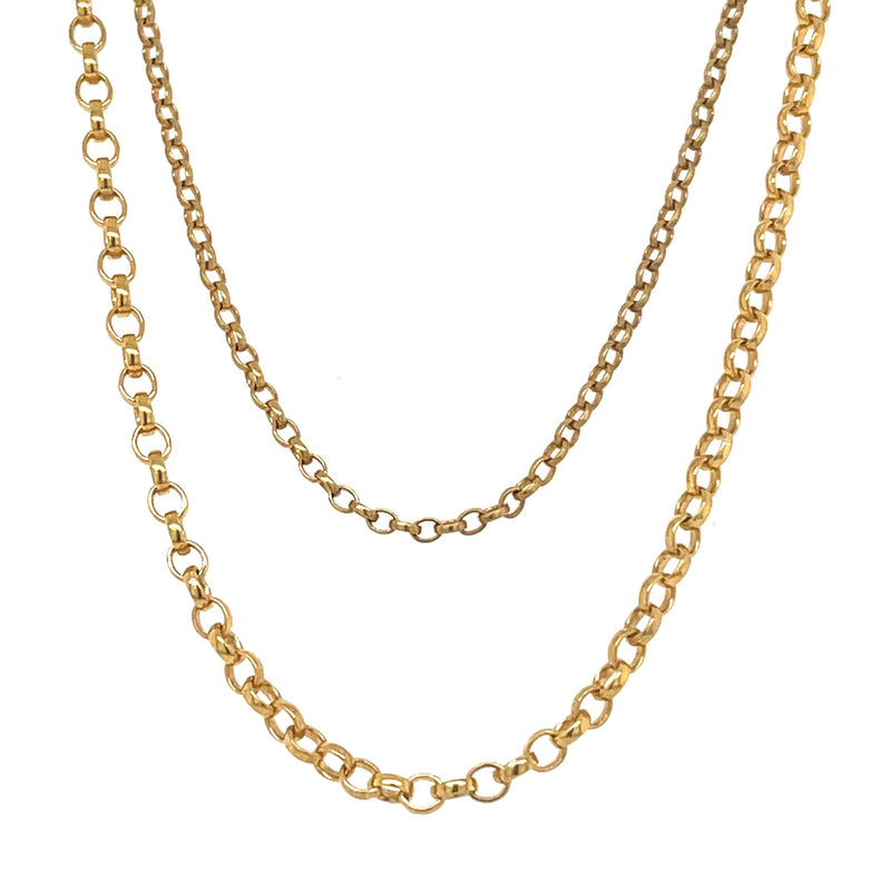 Extra Fine Belcher Chain - 16"/18" (40-45cm) - Gold