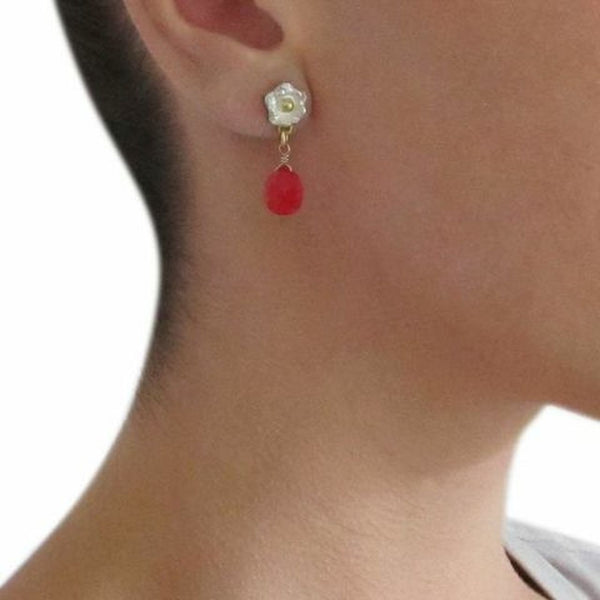 Delphine Drop Earrings - Chrysoprase - Silver