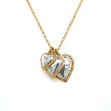 Heart Cluster Pendant - Gold Chain