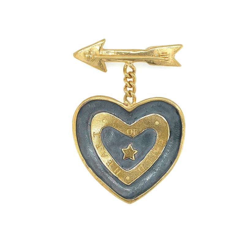 Heart Of Gold - Arrow & Heart Brooch