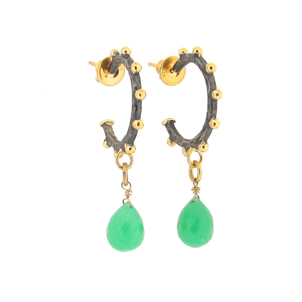 Nina Staggered Hoops - Chrysoprase
