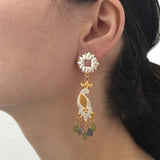 Sun Of Lotus Royal Birds - Cascade Tail - Drop Earrings