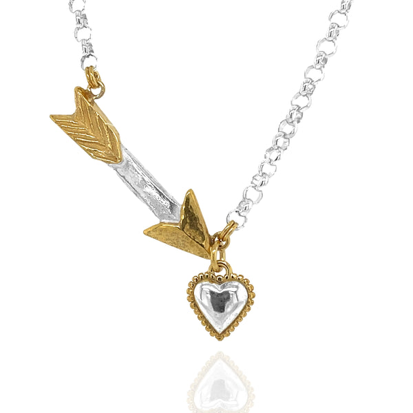 Isadora Arrow and Heart Necklace