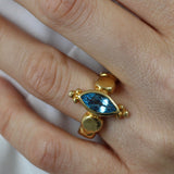 Maya Ring - Blue Topaz - Gold