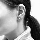 Edrie Mini Square - Stud Earrings - Silver