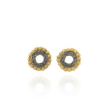 Dianthe Stud Earrings - Black & Gold