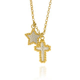Dasha & Hespe, Cross & Star Pendant - Gold