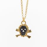 Petit Calavera Pendant - Skull & Crossbones - Black & Gold