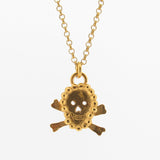 Petit Calavera Pendant - Skull & Crossbones - Gold