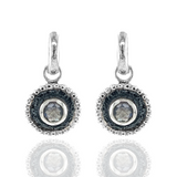 Oriel Hoop Earrings - Labradorite - Black Silver