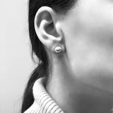 Edrie Oval Stud Earrings - Silver