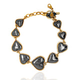 Queen Of Hearts Bracelet - Black & Gold