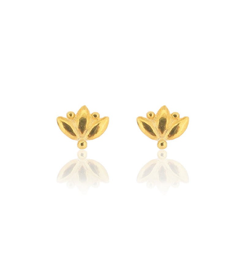 Small Lotus Studs - Gold