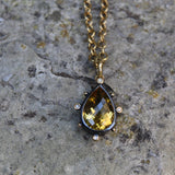 Sandra Pendant - Citrine & Diamonds - Simonetta's Jewels Reimagined