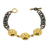 Triple Selene Charm Bracelet - Black & Gold