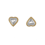 Zoe Heart Stud Earrings - Silver & Gold