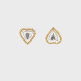 Zoe Heart Stud Earrings - Silver & Gold
