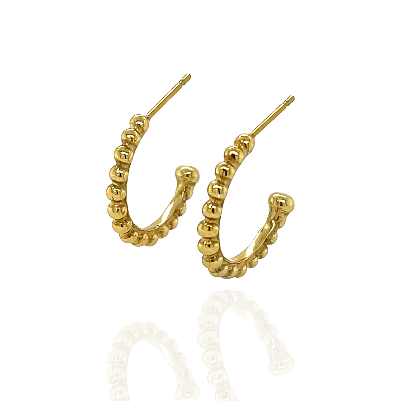Litsa Beaded Hoop Earrings - Gold