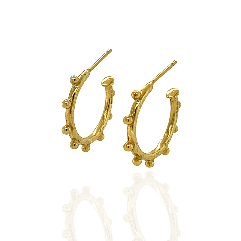 Thea Studded Hoop Earrings - Gold